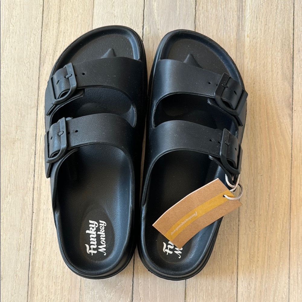 Funky Monkey Black Sandals